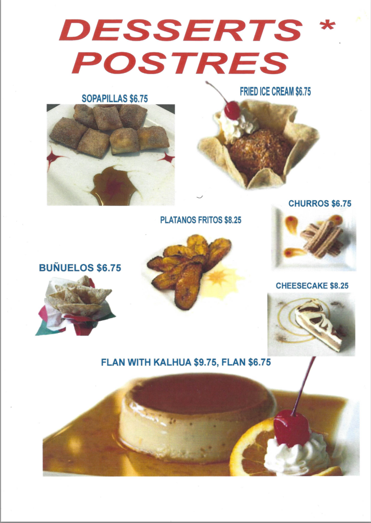 image of Page 6 La Cocina de Ricardo Menu items with photos Links to text menu